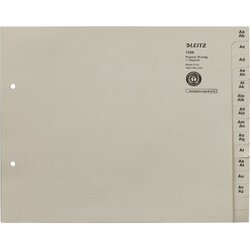 Leitz 13360085 Registerserie DIN A4 A-Z für 36 Ordner Tauenpapier grau