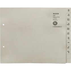 Leitz 13520085 Registerserie DIN A4 A-Z für 100 Ordner Tauenpapier grau