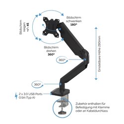 Fellowes® Monitorschwenkarm Platinum Series 1 Arm