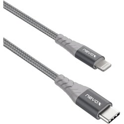 nevox LC-1886 USB-Kabel USB-C auf Lightning Nylon 2m si.gr