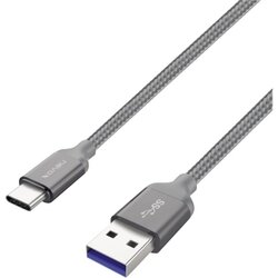 nevox TC-1480 USB-Kabel Nylon 2m silbergrau 