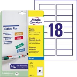 Avery Zweckform J8871-5 Magnetschild 78x28mm ws 90 St./Pack.