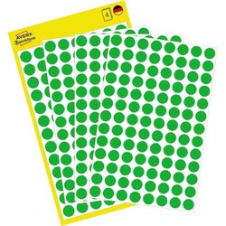 Avery Zweckform 3592 Markierungspunkt 8mm grün 416 St./Pack.