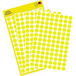 Avery Zweckform 3013 Markierungspunkt 8mm gelb 416 St./Pack.