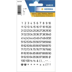HERMA 4155 Zahlen 5mm 1-100 wetterfest sw 240St