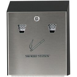 Rubbermaid FGR1012EBK Wandascher mit Schloss SmokersStation schwarz