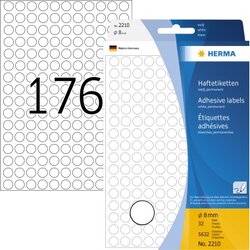 HERMA 2210 Markierungspunkt 8mm Papier weiß 5.632 St./Pack.