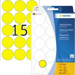 HERMA 2271 Markierungspunkt 32mm gelb 480 St./Pack.
