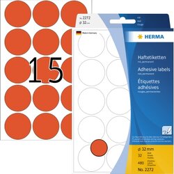 HERMA 2272 Markierungspunkt 32mm rot 480 St./Pack.