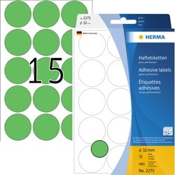 HERMA 2275 Markierungspunkt 32mm grün 480 St./Pack.