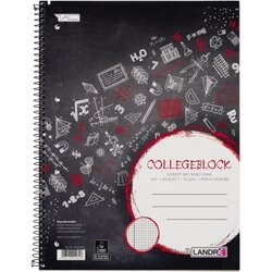 Landré 100050062 Collegeblock A4  80Bl kar +Rand 4fach gel