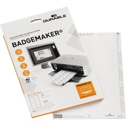 DURABLE 145502 Einsteckschild BADGEMAKER 90x54mm weiß 200 St./Pack.