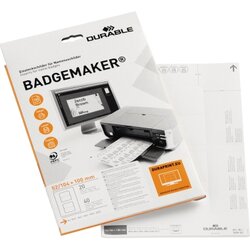 DURABLE 145802 Einsteckschild BADGEMAKER 104x110mm weiß 40 St./Pack.