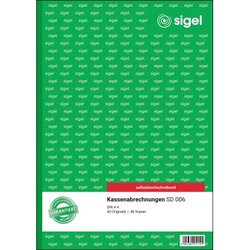 SIGEL SD006 Kassenabrechnung A4 SD 2x40Bl 