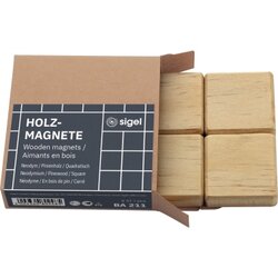 SIGEL BA211 Magnet Holz 33x33x9mm 4 St./Pack.