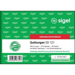SIGEL SD121 Quittung DINA6 quer sd Mp 50Blatt