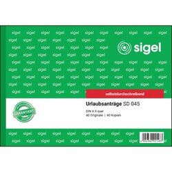 SIGEL SD045 Urlaubsantrag DIN A5 +Durchschlag 2x40Blatt
