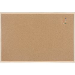 Bi-office MC070012010 Korktafel beidseitig Holzrahmen 90x60cm