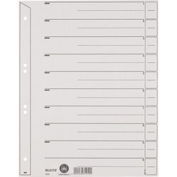 Leitz 16500085 Trennblatt DIN A4 200g Karton grau 100 St./Pack.