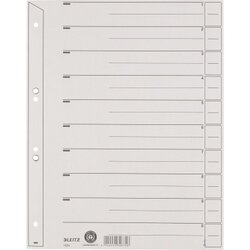 Leitz 16540085 Trennblatt A4 200g Karton geöst grau 100St