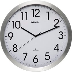 MAUL 9063108 Funkwanduhr move  40cm DCF77 rund alu si