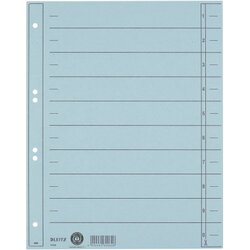 Leitz 16580030 Trennblatt A4 230g Karton hellblau 100 St./Pack.