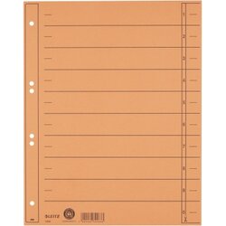 Leitz 16580045 Trennblatt A4 230g Karton orange 100 St./Pack.