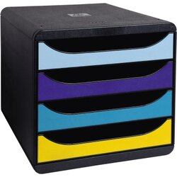 Exacompta 3104202D Schubladenbox Bee Blue 4Schübe farbig