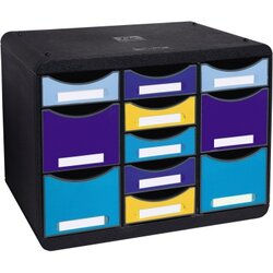 Exacompta 3137202D Schubladenbox Bee Blue 11Schübe farbig