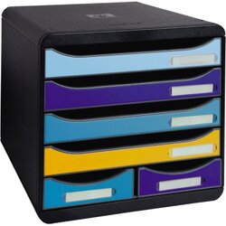 Exacompta 3124202D Schubladenbox Bee Blue 6Schübe farbig