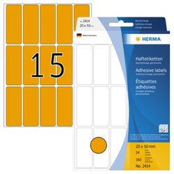 HERMA 2414 Vielzwecketikett 20x50mm leucht.or 360 St./Pack.