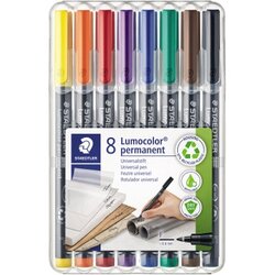 STAEDTLER® 318 WP8 Folienstift Lumocolor 0,6mm sort. 8 St./Pack.