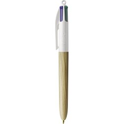 BIC® 508964 Mehrfarbkugelschreiber   4Colours Wood Style 12St