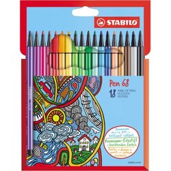 STABILO® 6818-7 Fasermaler Pen  M 1mm sort 18St