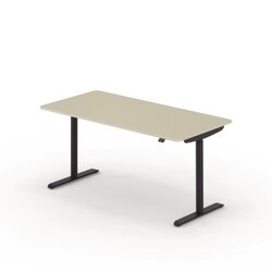 Neutralware 815018881 Schreibtisch se:lab e-desk 160x65-128x80 sw/lichtgrau