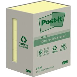 Post-it® 653-1B Haftnotiz Recycling  Notes 38x51mm ge 6x100Bl