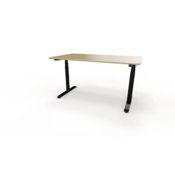 Neutralware 815018972 Schreibtisch se:lab e-desk 140x65-128x90 sw/eiche hell