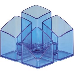 HAN 17450-26 Schreibtischköcher SCALA 4Fächer transparent blau