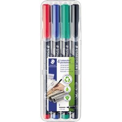 STAEDTLER® 318 WP4 Folienstift Lumocolor 0,6mm sort. 4 St./Pack.