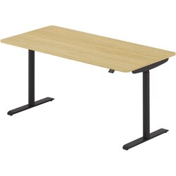 Neutralware 815018872 Schreibtisch se:lab e-desk 160x65-128x80 sw/eiche hell