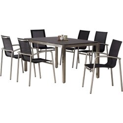 BEST 94170280 Dining Gruppe Khartum/Marbella edelstahl/schwarz