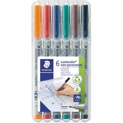 STAEDTLER® 316 WP6 Folienstift Lumocolor 0,6mm sortiert 6 St./Pack.