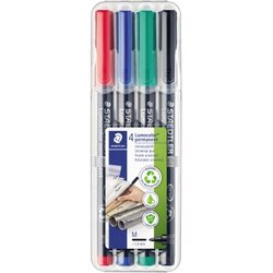 STAEDTLER® 317 WP4 Folienstift Lumocolor 1mm sortiert 4 St./Pack.