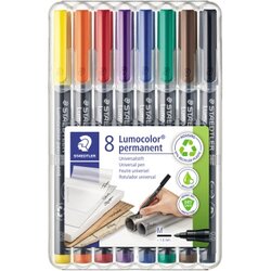 STAEDTLER® 317 WP8 Folienstift Lumocolor 1mm sortiert 8 St./Pack.