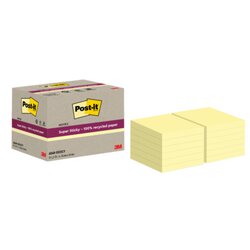 Post-it® 654 RSS12CY Haftnotiz Super Sticky  76x76mm ge 12x70Bl