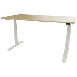 Neutralware 815018772 Schreibtisch se:lab e-desk 140x65-128x90 ws/eiche hell