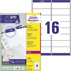 Avery Zweckform L7162-100 Adressetikett 99,1x33,9mm 1.600 St./Pa