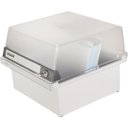 HAN 965-S-631  Karteikasten A5  mit Schloß lgr/tr