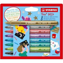 STABILO® 377/8-6 Fasermaler Trio  DECO 3mm sort 8St