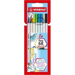 STABILO® 568/08-21 Fasermaler Pen 68 brush sort 8St